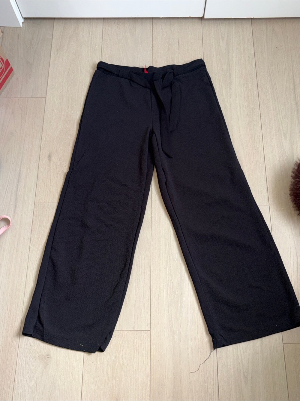 HUGO Black Wide-Leg Drawstring Sweatpants